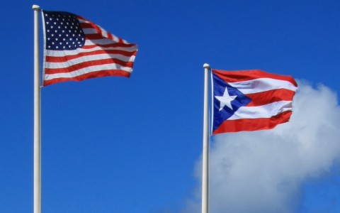 American flag next to puerto rican flag